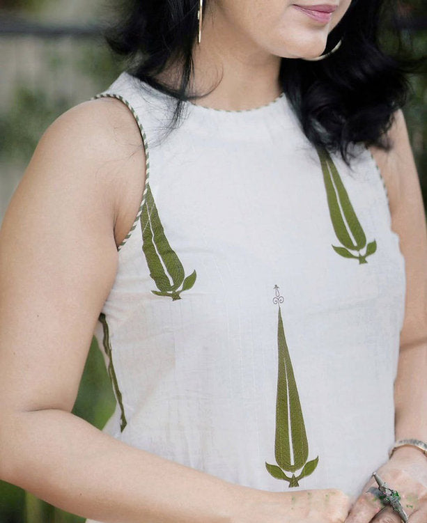 Premium Linen Cotton Block Print Kurti Set