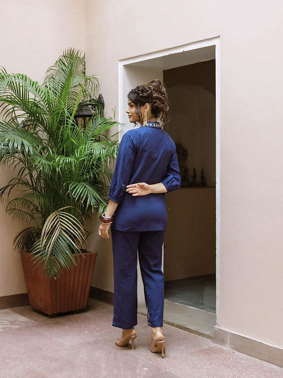 Premium Cotton Flex Embroidery Co-Ord Set