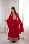 Pure Vichitra Silk Fully Flare Gown