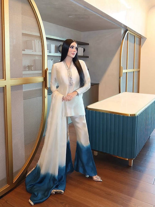 Azure Glow Ivory Suit