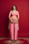 Heavy Shimmer Pink Silk Suit