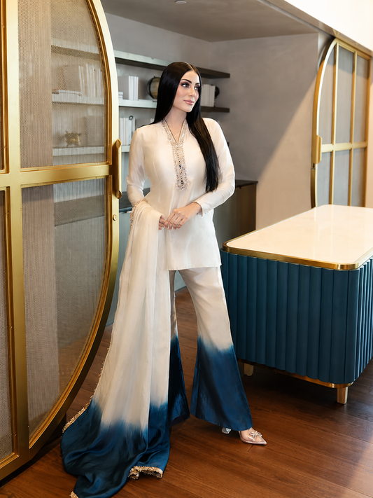 Azure Glow Ivory Suit