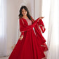 Pure Vichitra Silk Fully Flare Gown