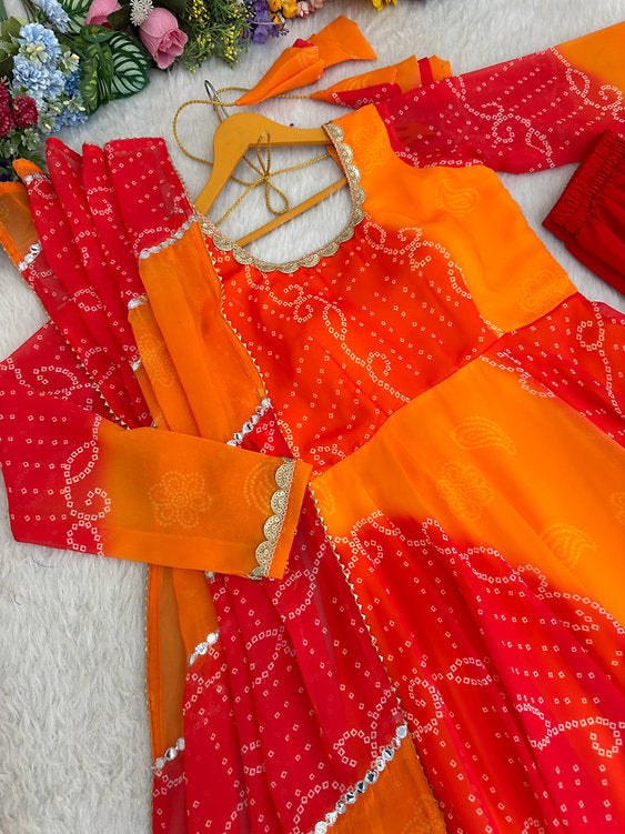 Georgette Chiffon Gown with Dupatta