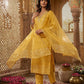 Jacquard Kurta Pant & Dupatta Set