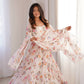 Printed Georgette Gown With Pant & Dupatta