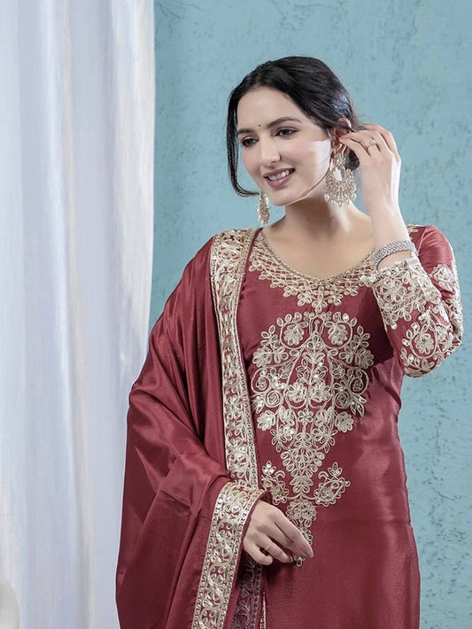 Top Pant And Dupatta Set