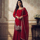 Sequence Embroidery Worked Top Palazzo And Dupatta