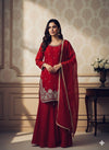 Sequence Embroidery Worked Top Palazzo And Dupatta