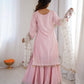 Designed Suit Sharara Dupatta Set (Premium)