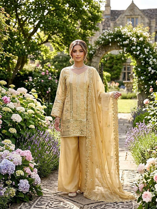 Designed Top Sharara And Dupatta Set