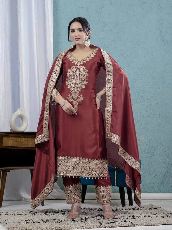 Top Pant And Dupatta Set