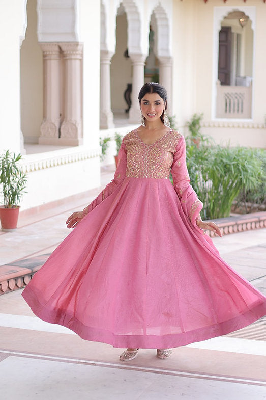 Premium Readymade Gown-Dupatta Set