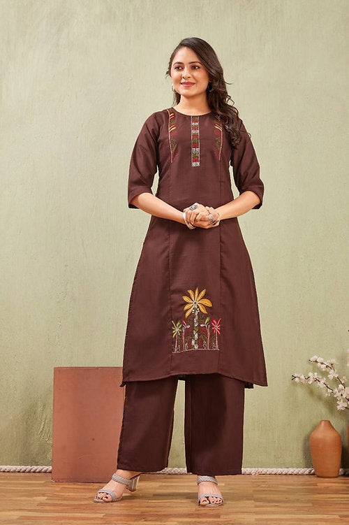 Cotton Embroidery Kurti & Bottom