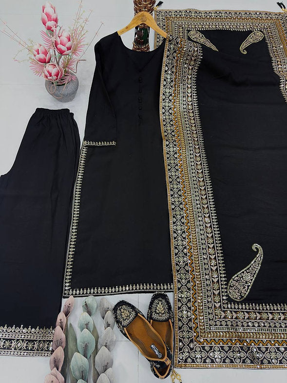 Designer Heavy Embroidery Sequence Work Suit Set