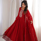 Pure Vichitra Silk Fully Flare Gown