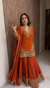 Designed Top Sharara And Dupatta Set (Heavy)