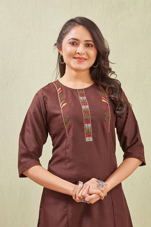 Cotton Embroidery Kurti & Bottom