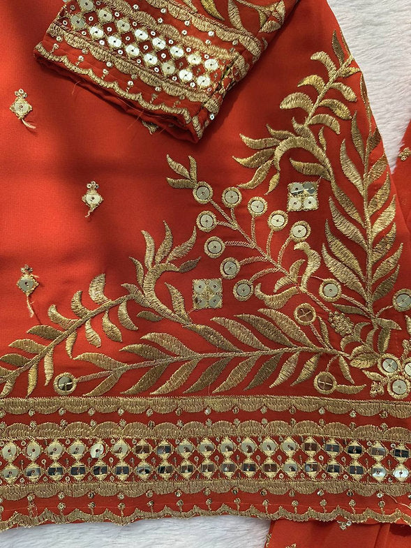 Designed Top Sharara And Dupatta Set (Heavy)