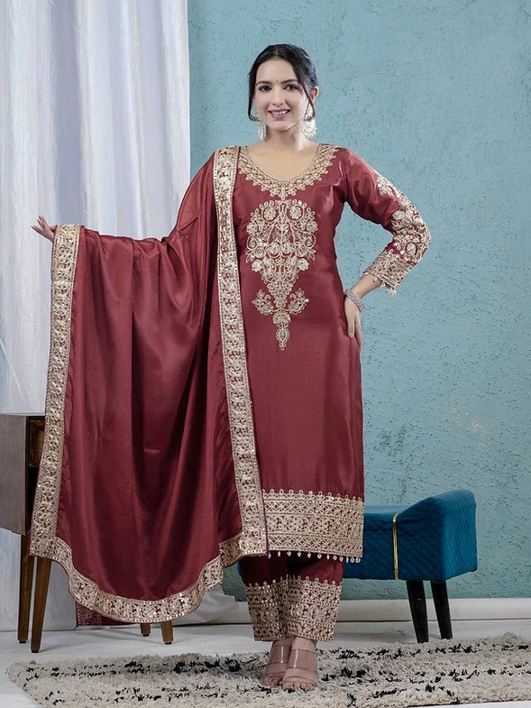 Top Pant And Dupatta Set
