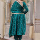 Nayab Green Fendi Silk Suit Set