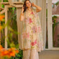 Brush Print Floral Suit