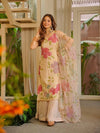 Brush Print Floral Suit