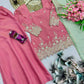 Heavy Shimmer Pink Silk Suit