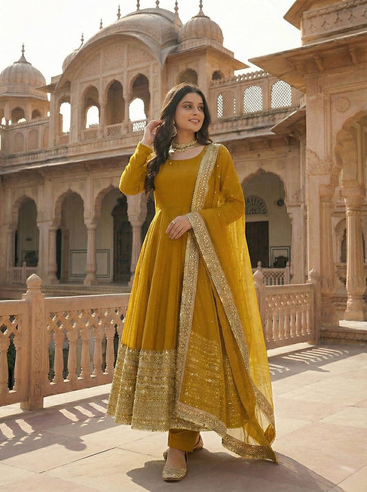 Haldi Glam Anarkali