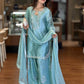 Designer Party Wear Look Pur Glass Satin Top & Farshi Palazzo With Dupatta set