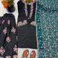 Black Rose Embroidered Suit Set