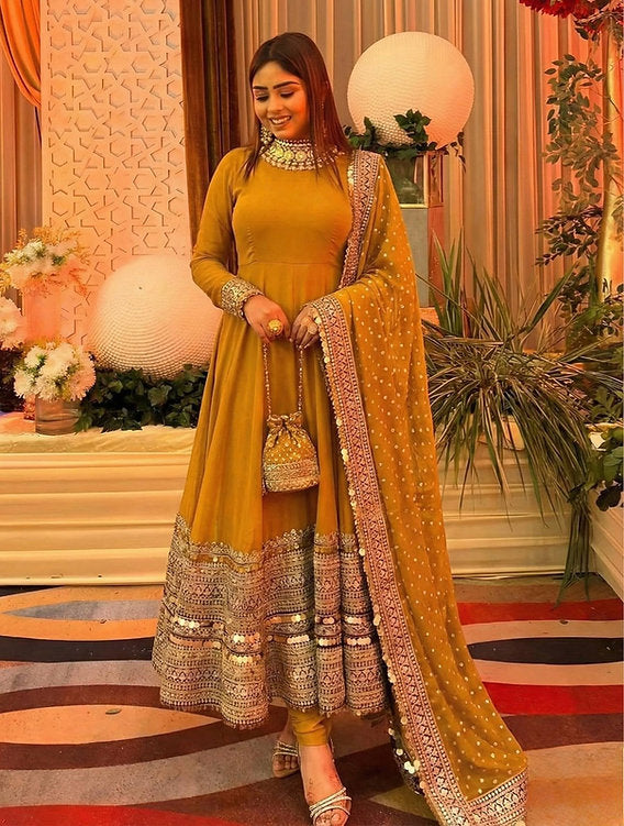 Haldi Glam Anarkali