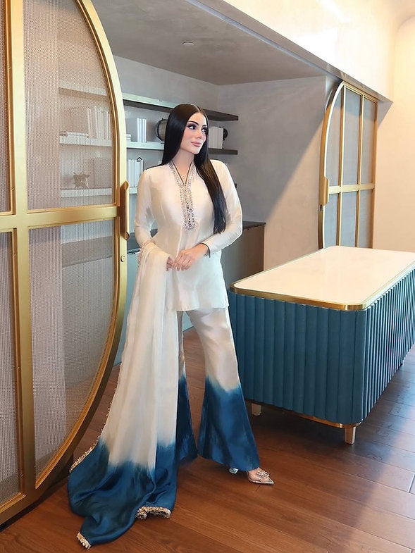 Azure Glow Ivory Suit