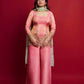 Heavy Shimmer Pink Silk Suit
