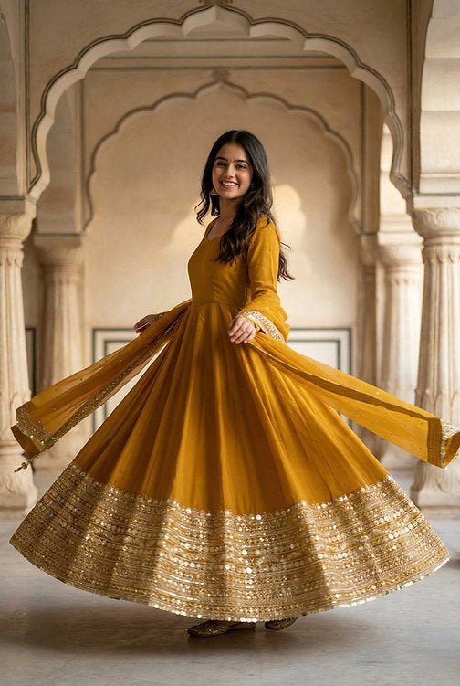 Haldi Glam Anarkali