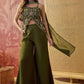 Olive Muse Embroidered Sharara Set