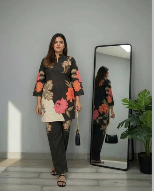 Black Petal Co-ord Set