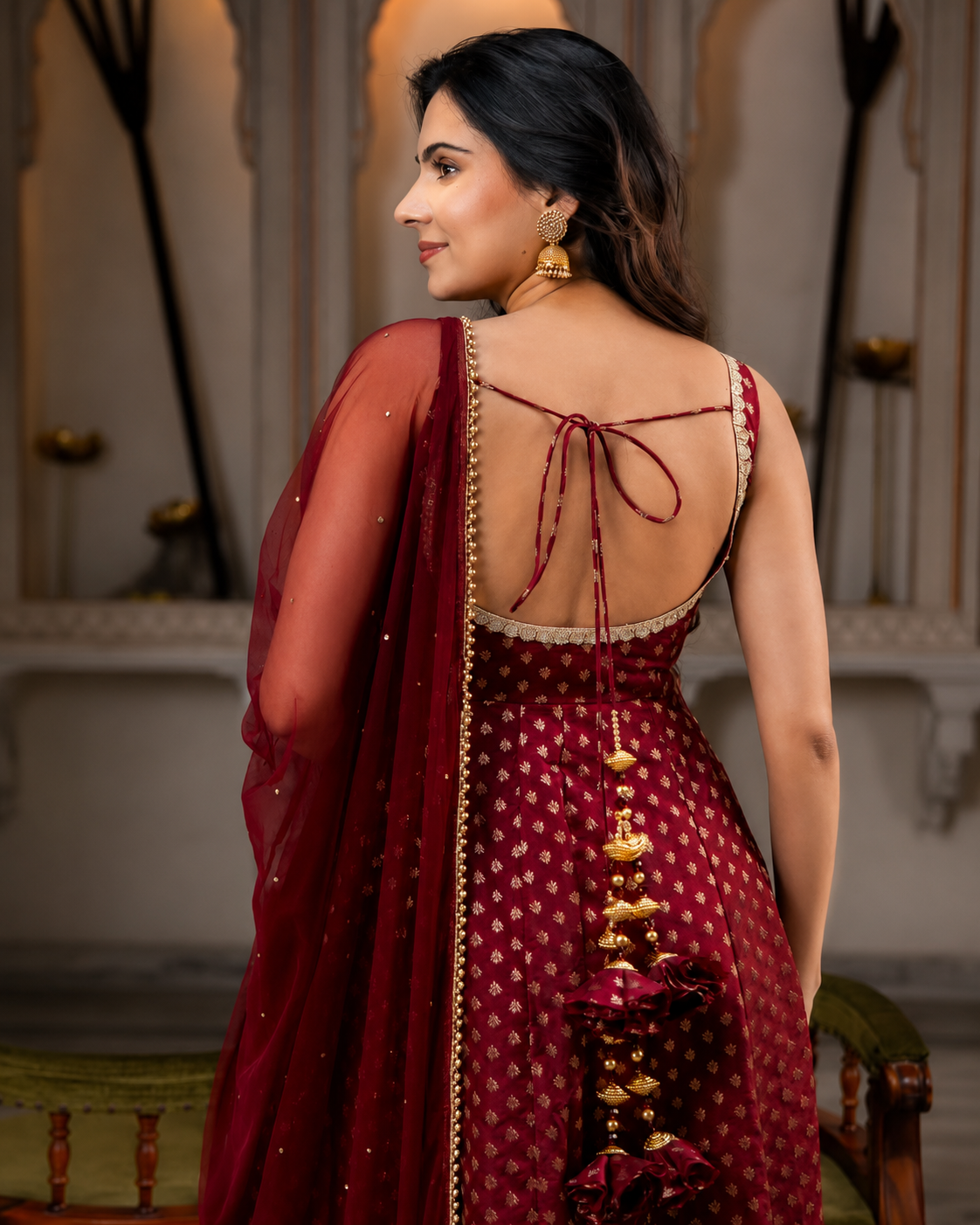 Ruby Raga Anarkali Set