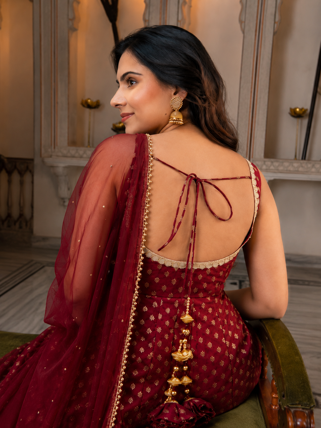 Ruby Raga Anarkali Set