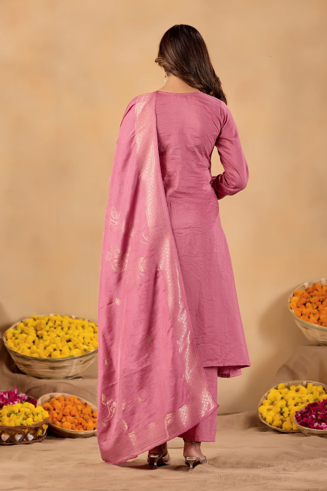 Zariya Blush Cotton Suit Set